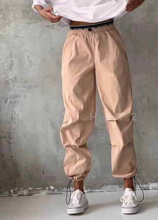 Женские брюки (джоггеры) casual коттоновые. размер - 42 44 46. цвет - беж, хаки ( темная бирюза), мокко3 фото