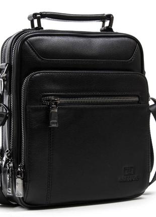 Мужская сумка - планшетка кожа натуральная черная bretton be n9366-3 black