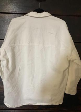 Новая белая джинсовая куртка рубашка с украинскими мотивами 50-52 р9 фото