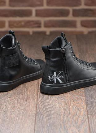 Мужские зимние ботинки calvin klein, высокие кеды на молнии, молодіжні зимові...