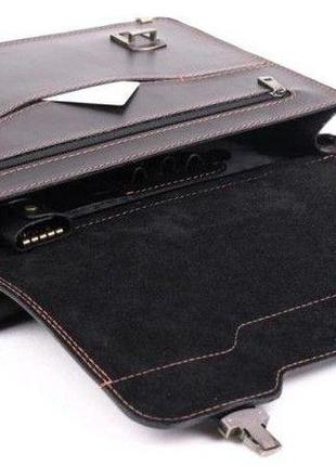 Кожаный портфель manufatto черный7 фото