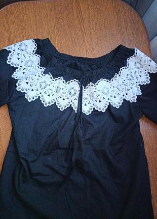 Блуза, блузка черно-белая женская2 фото