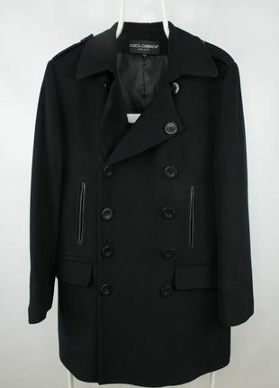Шикарне двубортне пальто dolce &amp; gabbana black wool blend double-breasted overcoat