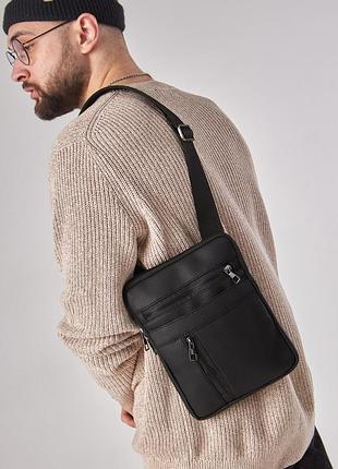 Класичний чоловічий чорний месенджер через плече