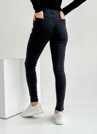 Теплі джеггінси, джинси 
із завищеною талією на щільному 
флісі1 фото