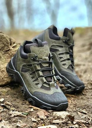 Тактические кроссовки из натуральной кожи и кордуры, обувь военная цвета хаки