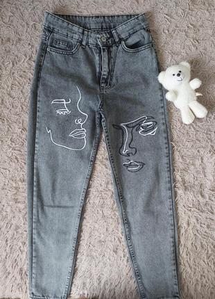 Стильные джинсы мом 26 размер