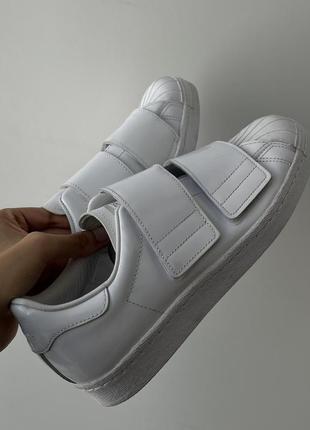 Adidas originals superstar strap patten leather кроссовки кеды оригинал новые белые кожа премиум лакированные универсальные стильные1 фото