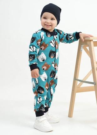 Комбинезон трехнитка петля костюм ромпер и шапочка