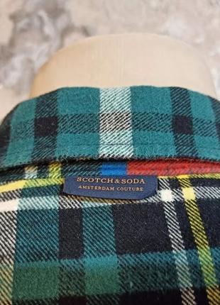 Scotch &amp;soda теплая мужская рубашка разноколевая в клетку5 фото