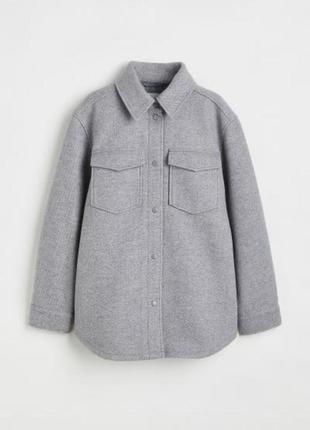 H&m zara mango asos размер xs/s в наличии женская утепленная куртка рубашка one size тренд  сезона серая теплая базовая оригинал usa h&m