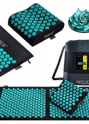Килимок акупунктурний з подушкою 4fizjo ergo mat xl аплікатор кузнєцова 4fj0384 black/blue poland