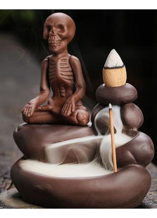 Підставка "рідкий дим" кераміка "скелет йога" №2