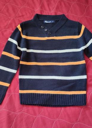 Вязаный джемпер свитер кофта bleu ice, сша, мальчику на 7-8 лет, 122-128