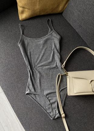 Базове боді в рубчик bershka7 фото