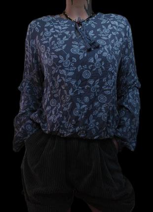 Великолепная женская серая блуза рубашка 14 размера