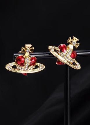 Сережки vivienne westwood сердечка2 фото