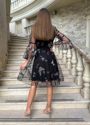 Розкішне плаття міді бежеве чорне рожеве біле з метеликами з пишною спідницею...