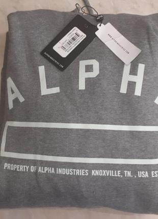 Alpha industries alpha property hoodie grey s, m, l