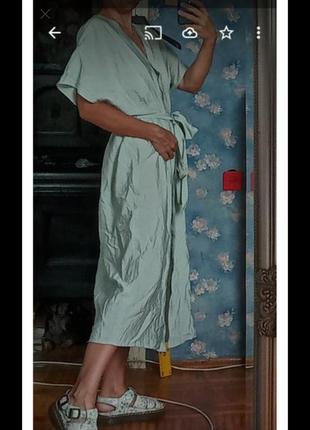 Нова колекція h&amp;m нове плаття батал-кафтан міді пояс бант віскоза7 фото