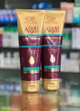 Eva gold argan шампунь с аргановым маслом и частицами золотая египет1 фото