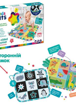 Килимок для малюків kids hits арт. kh06/005 (10 шт.) тактильні елементи, дзеркало, яскраві стрічки, короб.