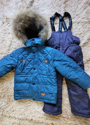 Комплект зимняя куртка брюки лыжные с мехом1 фото
