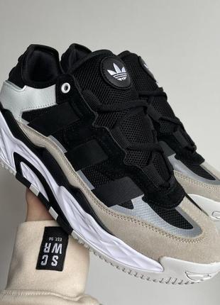 Мужские кроссовки white adidas niteball black white
