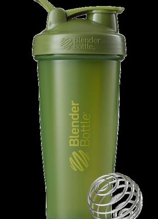 Бутылка шейкер спортивная универсальная для спортзала blenderbottle loop 28oz/820ml moss green (original)