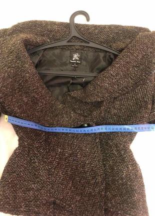 Женский укороченный пиджак/пальто double zero brown tweed с одной пуговицей разами s женский5 фото