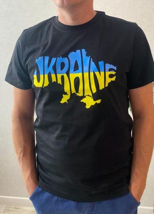 Патріотична футболка з символікою карта україни