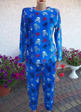 ( 12 - 13 лет ) флисовая пижама на мальчика теплая б/у4 фото