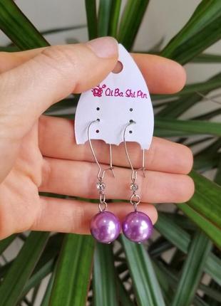 Довгі сережки з кулею,красивий колір