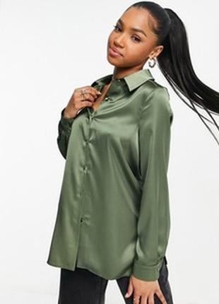 Атласна блузка в піжамному стилі