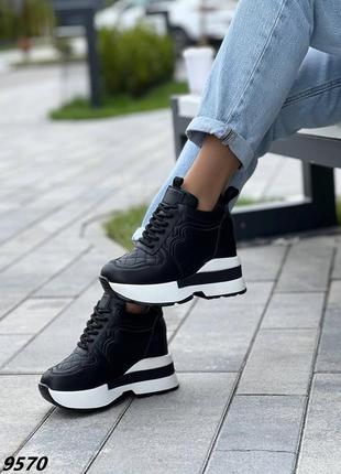 Кросівки (снікерси), чорний, екошкіра5 фото