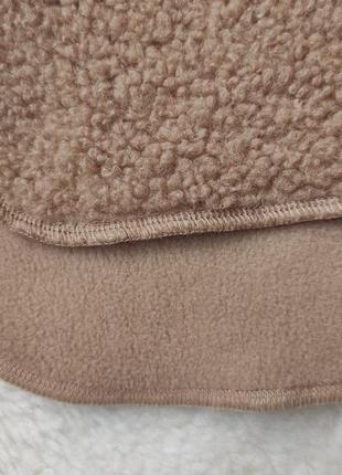Бежевий кроп светр тедді з коміром манішка обманка кофта тедді пухнаста жилетка з високим горлом8 фото