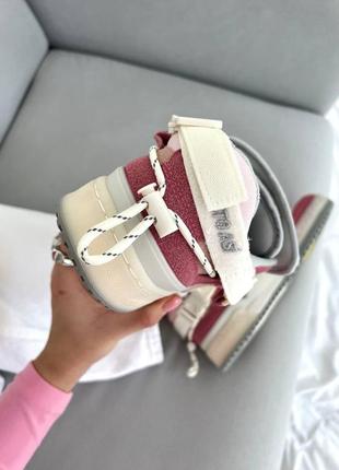 Кросівки  в стилі adidas forum bad banny  біло рожеві2 фото