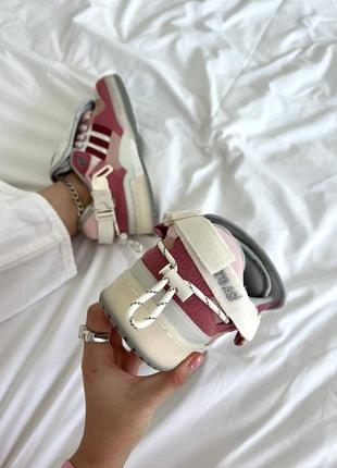 Кросівки  в стилі adidas forum bad banny  біло рожеві10 фото