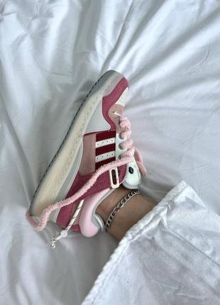Кросівки  в стилі adidas forum bad banny  біло рожеві5 фото