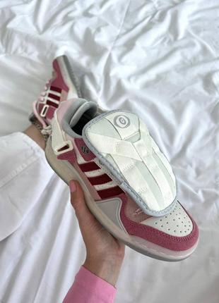 Кросівки  в стилі adidas forum bad banny  біло рожеві9 фото