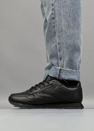 Кроссовки reebok classic leather all black