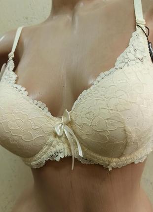 Biweier бюстгальтер ліфчик бежевий на пушапі з мереживом р 75в