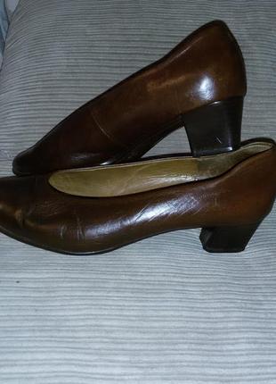 Кожаные туфли gabor размер 39 1/2-40 (26 см)6 фото