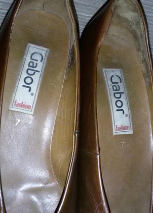 Кожаные туфли gabor размер 39 1/2-40 (26 см)7 фото