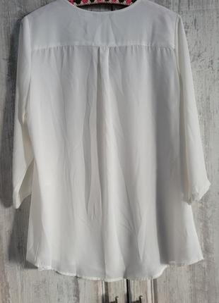 Блузка белая рукав 3/4 размер 44/465 фото