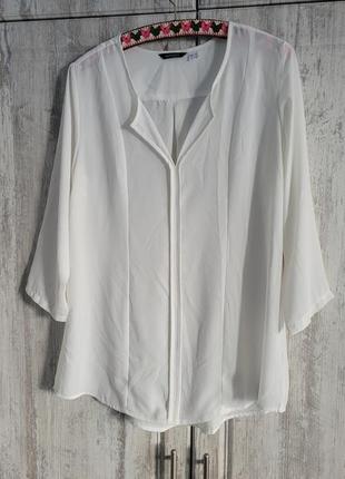 Блузка белая рукав 3/4 размер 44/461 фото