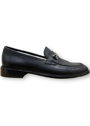 Жіночі шкіряні сліпери класичні чорні туфлі на низькому ходу am3781a-152-777 anemone 2572 36, чорний