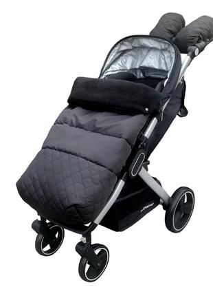 Комплект для коляски happy way футмуф "сomfort+" та муфти 100х50 чорний