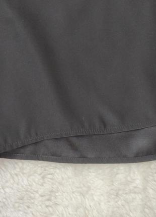 Чорна довга блуза оверсайз широка блузка туніка кажан з атласом батал великого8 фото