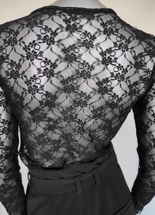 Zara прозрачная блуза с вышивкой, топ кружево6 фото